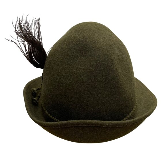 Capo Mens Green Wool Alpine Hat With Feather Detail Made In Austria - Picture 3 of 11
